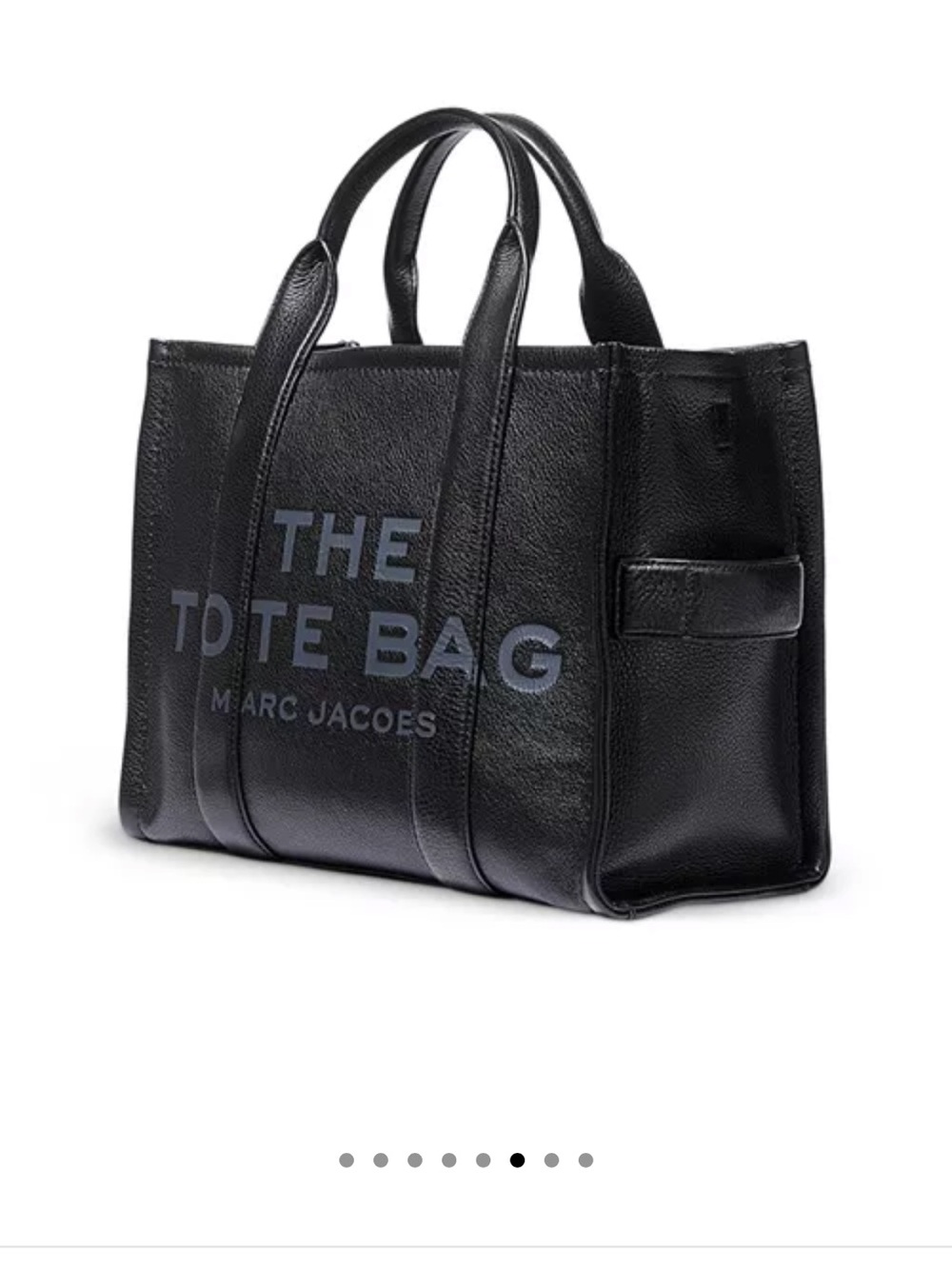 Marc Jacobs Black Leather 'The Tote Bag' Logo Tote
